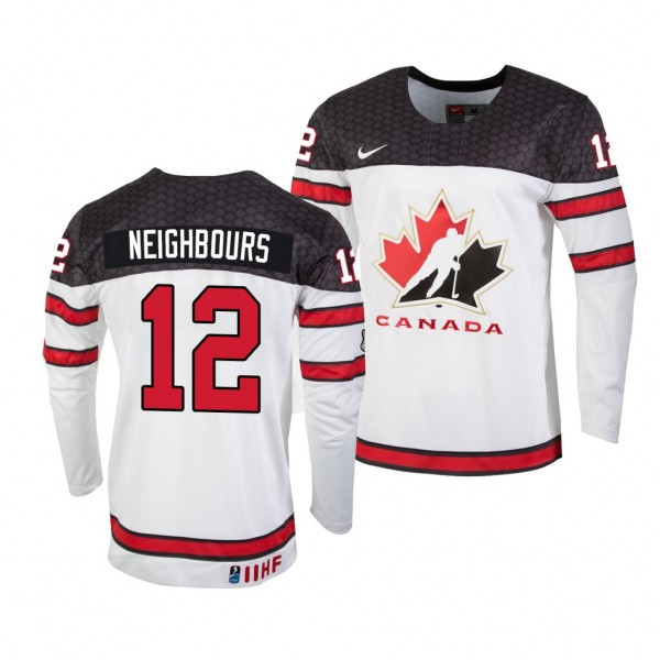 Canada Hockey Jake Neighbours White 2022 IIHF Worl...