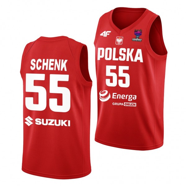 Jakub Schenk Poland FIBA EuroBasket 2022 Red #55 J...