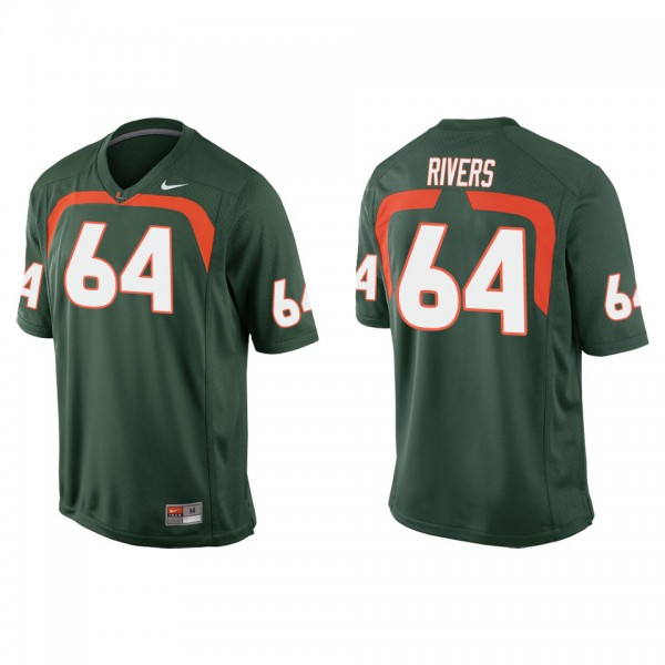 Jalen Rivers Miami Hurricanes Nike Game College Football Jersey Green