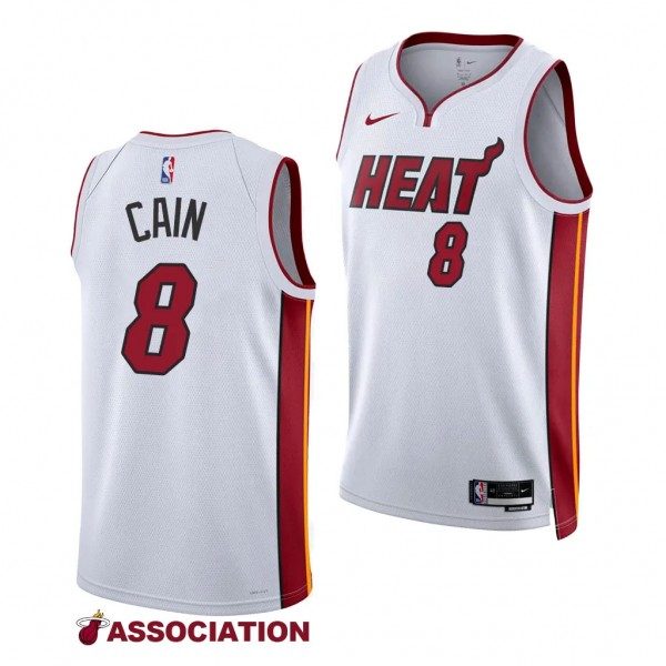 Heat Jamal Cain White #8 Association Edition Jerse...