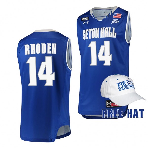 Jared Rhoden #14 Seton Hall Pirates 2021-22 College Basketball Free Hat Blue Jersey