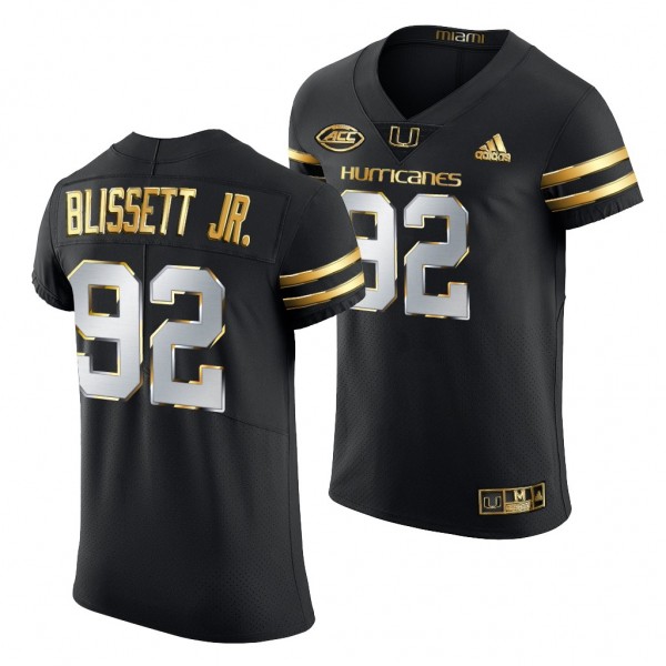 Miami Hurricanes Jason Blissett Jr. Black Golden E...