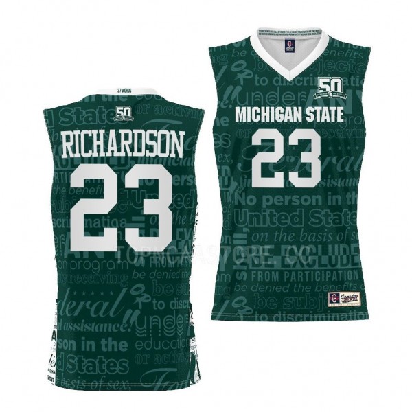 Michigan State Spartans Jason Richardson Green #23...