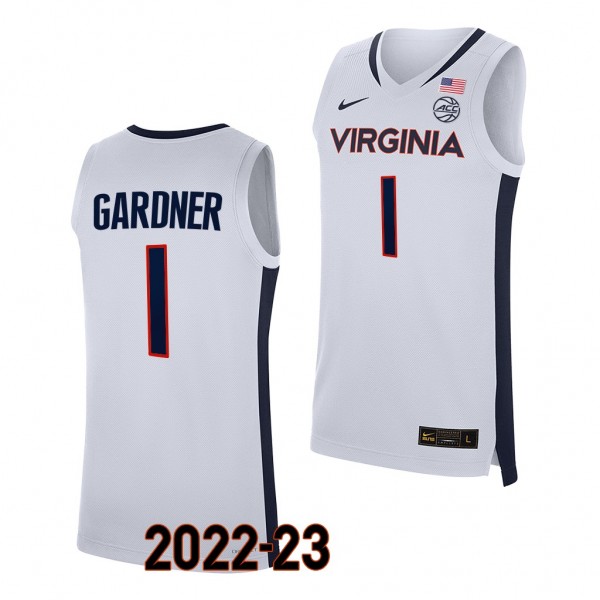 Virginia Cavaliers Jayden Gardner White #1 Replica...