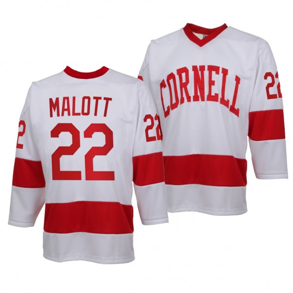 Jeff Malott Cornell Big Red White Replica NCAA College Hockey Jersey