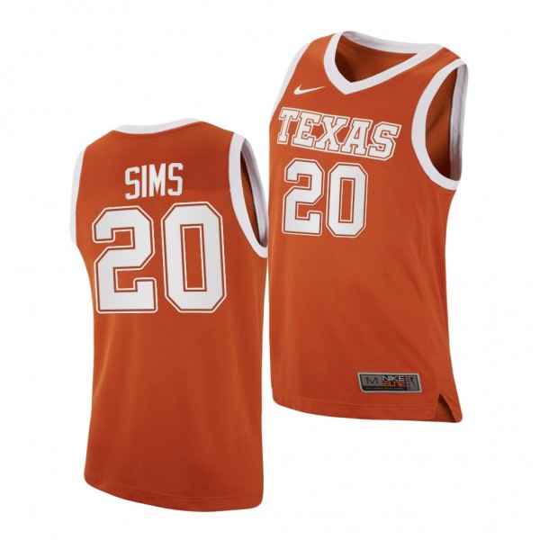 Texas Longhorns Jericho Sims Orange 2020-21 Replic...