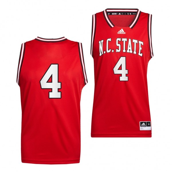 NC State Wolfpack Jericole Hellems #4 Red Reverse Retro uniform 2022 College Basketball Jersey