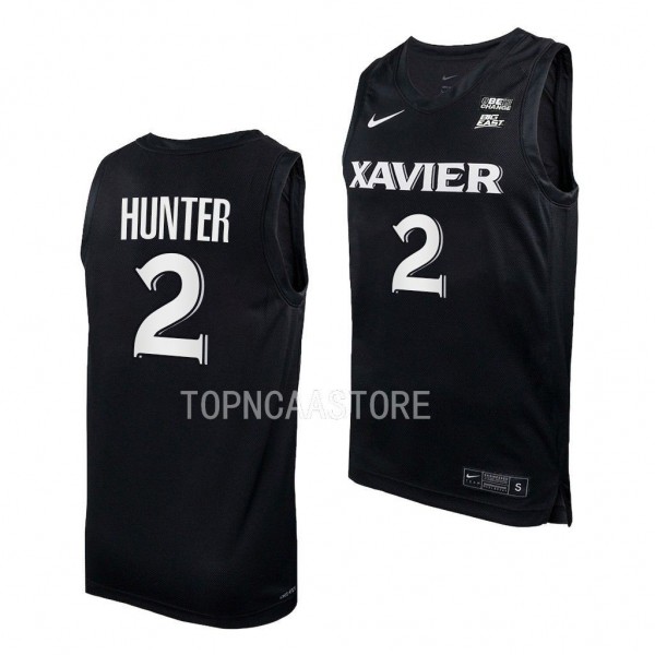 Xavier Musketeers Jerome Hunter College Basketball Replica uniform Black #2 Jersey 2022-23