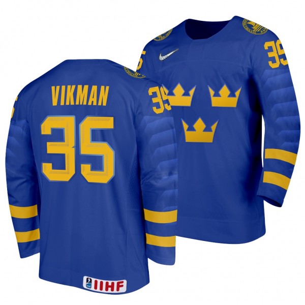 Sweden Hockey Jesper Vikman Blue 2022 IIHF World J...