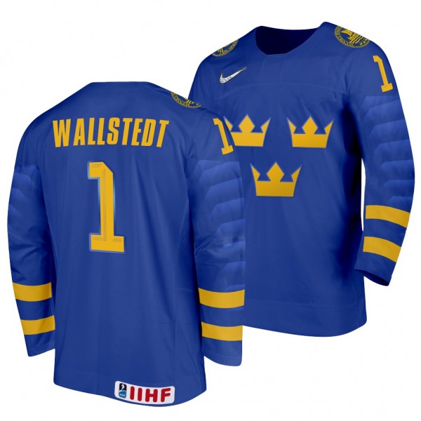 Sweden Hockey Jesper Wallstedt Blue 2022 IIHF Worl...