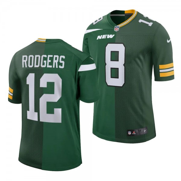 Aaron Rodgers New York Jets Split NFL Packers #8 J...