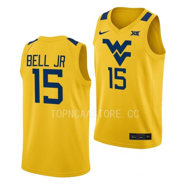 West Virginia Mountaineers Jimmy Bell Jr. Gold #15...