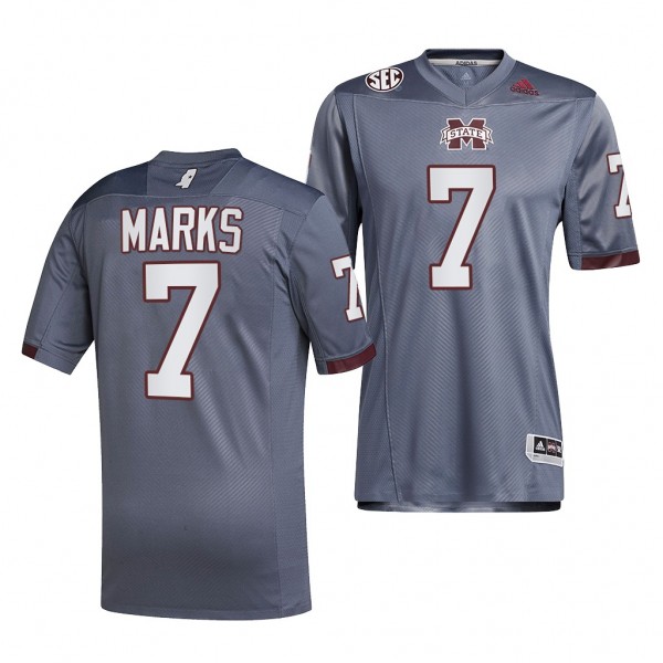 Mississippi State Bulldogs Jo'quavious Marks #7 Grey Concrete Building Jersey Reverse Retro