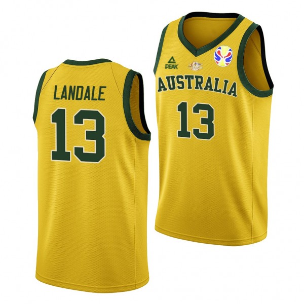 Jock Landale Tokyo Olimpics Australia Team #13 Gold Jersey