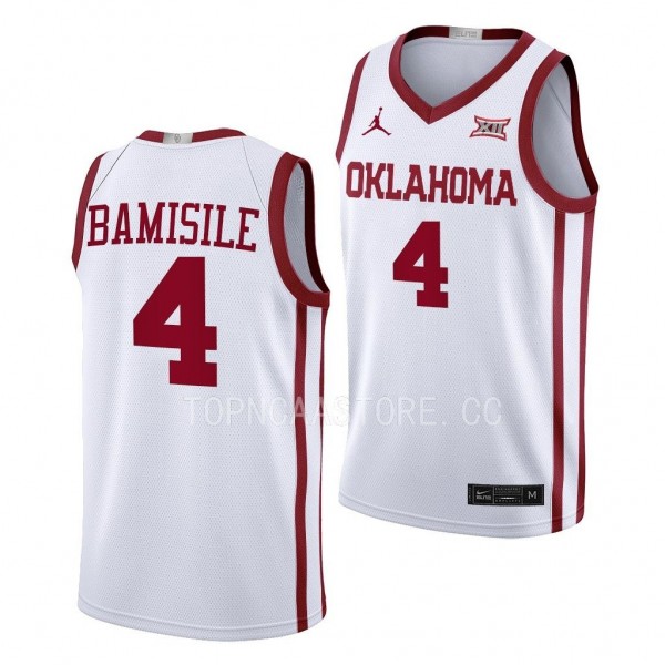 Joe Bamisile Oklahoma Sooners #4 White College Bas...