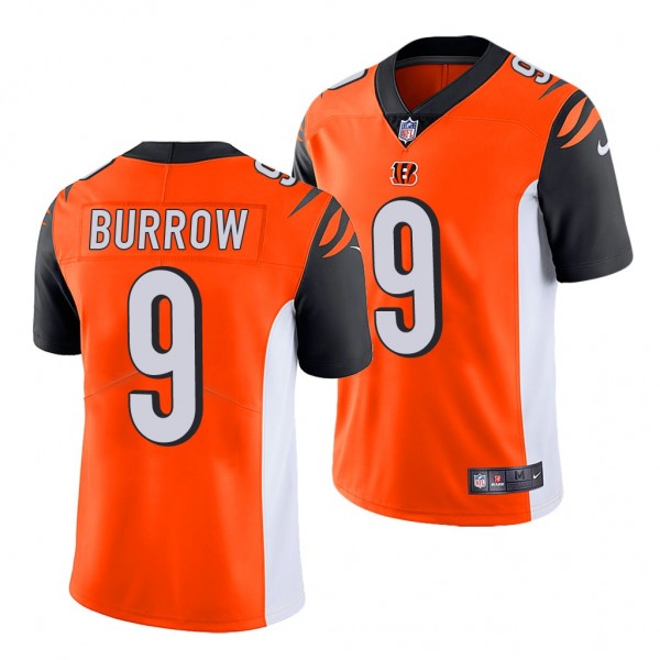 Cincinnati Bengals Joe Burrow Orange 2020 NFL Draft Vapor Limited Jersey