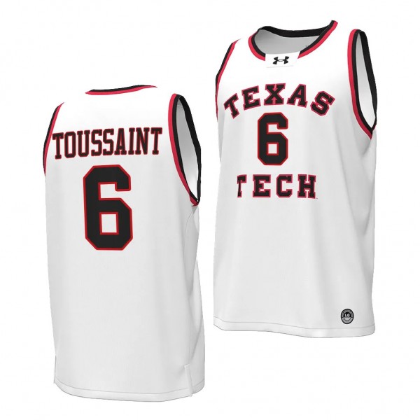 Joe Toussaint Texas Tech Red Raiders #6 White Thro...