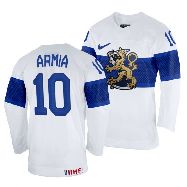 Finland Hockey Joel Armia #10 White Home Jersey 20...