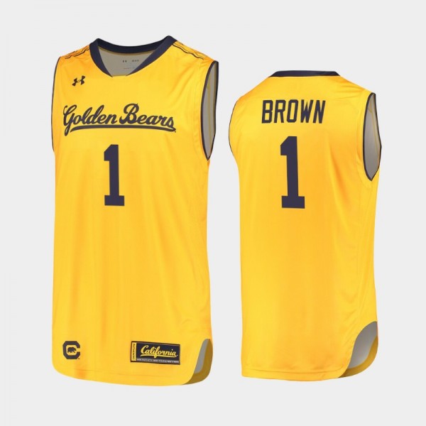 California Bears Joel Brown Yellow 2019-20 Replica College Basketball Jersey
