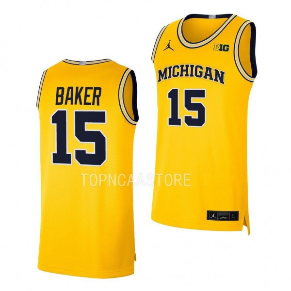 Michigan Wolverines Joey Baker Maize #15 Limited b...