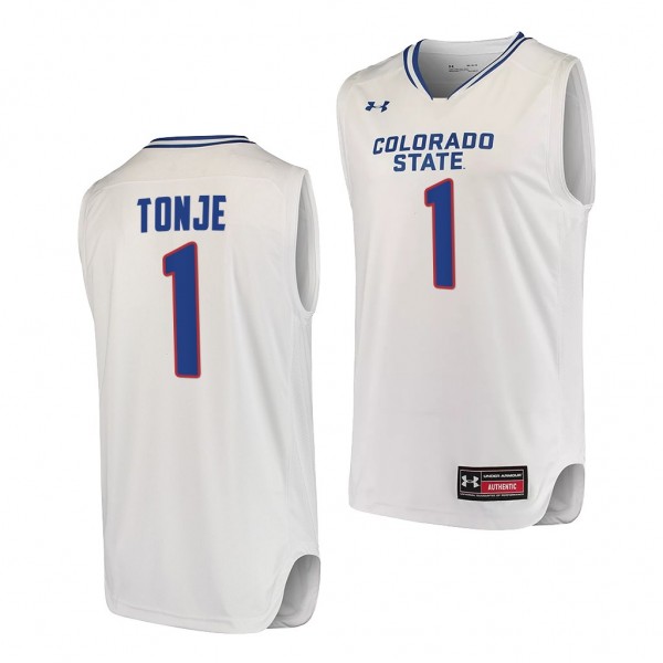 Colorado State Rams John Tonje #1 White Jersey 202...