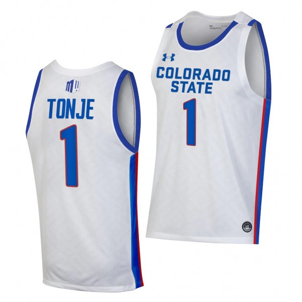 John Tonje #1 Colorado State Rams 2022 Pride College Basketball White Jersey