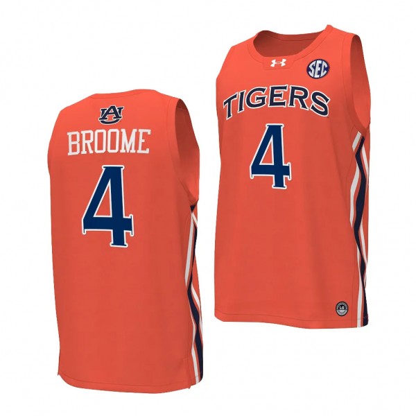 Johni Broome Auburn Tigers #4 Orange Replica Baske...