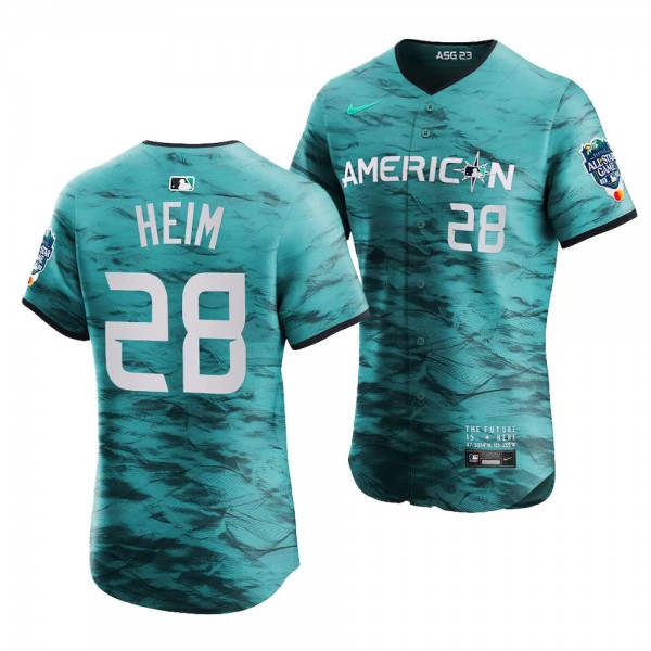 American League Jonah Heim 2023 MLB All-Star Game Teal #28 Jersey Vapor Premier Elite Player