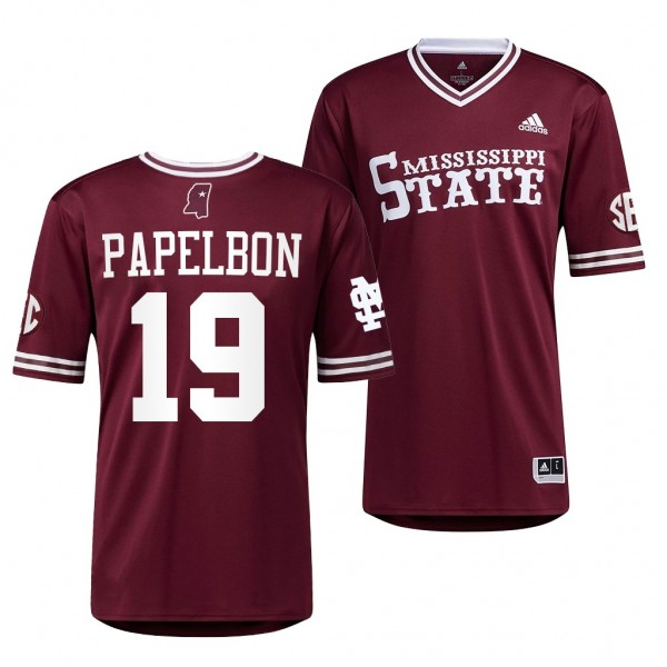 Mississippi State Bulldogs Maroon College Baseball Jonathan Papelbon Men Jersey