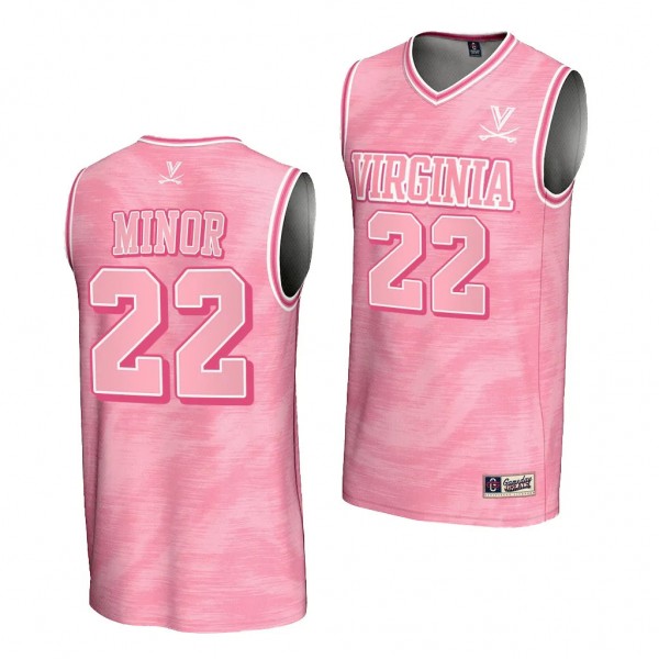 Jordan Minor Virginia Cavaliers #22 Pink Lightweight Basketball Jersey Unisex