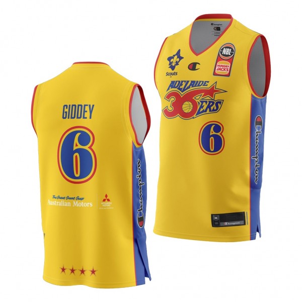 Josh Giddey OKC Thunder 2021 NBA Draft Yellow Jers...