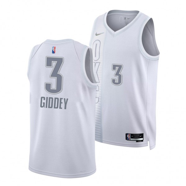 Josh Giddey #3 Thunder City Edition White Jersey 2...