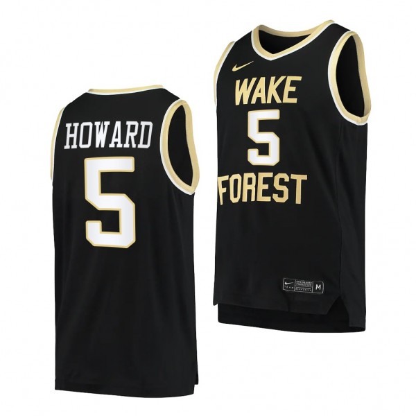 Wake Forest Demon Deacons Josh Howard College Basketball uniform Black #5 Jersey