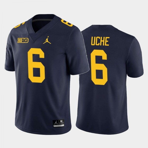 Michigan Wolverines Josh Uche Navy Home Game Jerse...