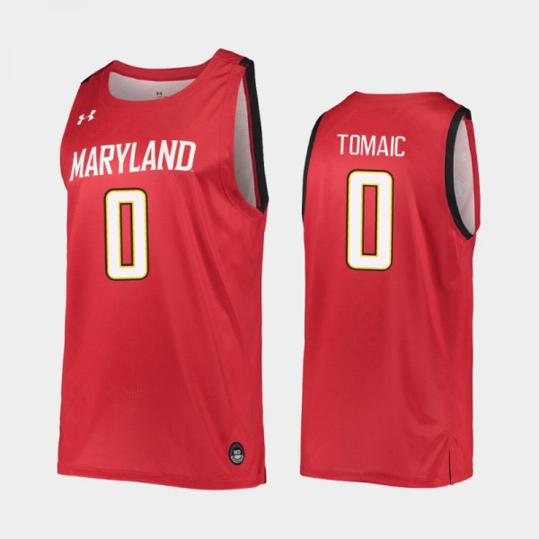 Maryland Terrapins Joshua Tomaic Red 2019-20 Repli...