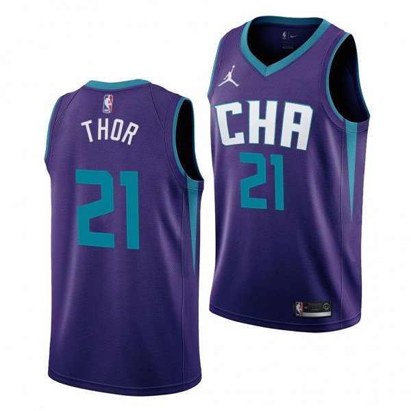 JT Thor Charlotte Hornets 2021 NBA Draft Purple Je...