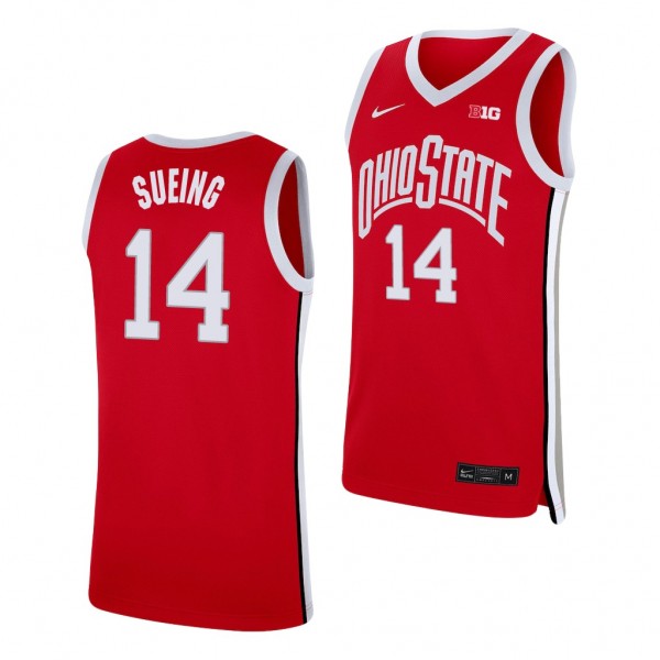 Ohio State Buckeyes Justice Sueing Scarlet Replica Basketball Jersey