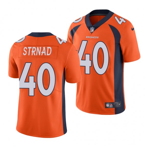 Denver Broncos Justin Strnad Orange 2020 NFL Draft...