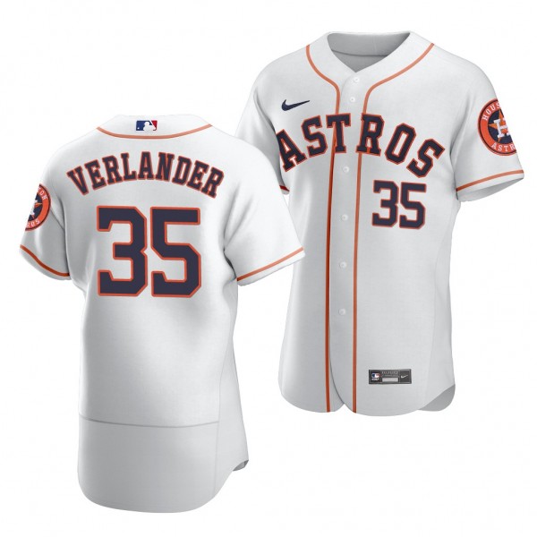 Justin Verlander Houston Astros #35 White Authenti...