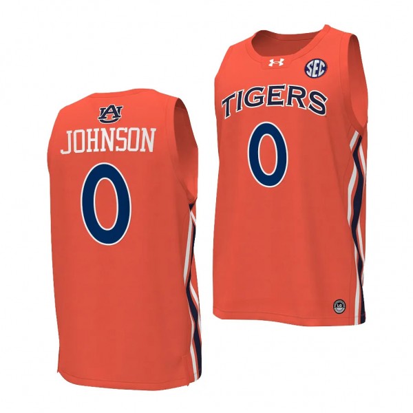 K.D. Johnson Auburn Tigers #0 Orange Replica Baske...