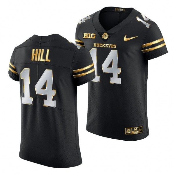 Ohio State Buckeyes K.J. Hill Black Golden Edition Authentic Jersey 2020-21