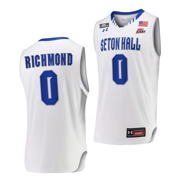 Seton Hall Pirates Kadary Richmond #0 White Replica Jersey 2021-22 College Basketball Shirt
