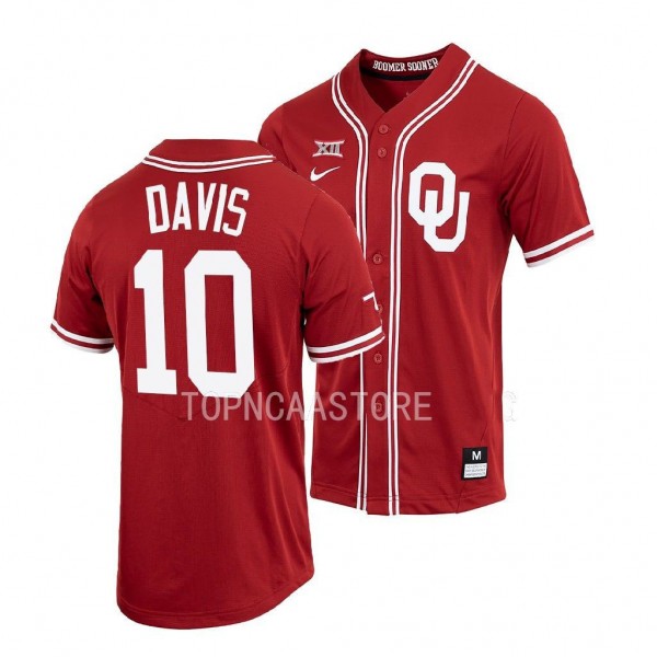 Oklahoma Sooners Kale Davis Baseball Shirt Crimson...