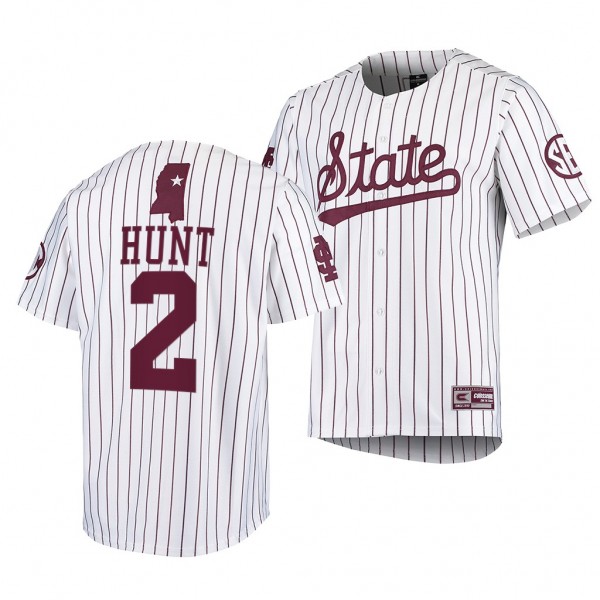 KC Hunt Mississippi State Bulldogs 2022 College Baseball Men Jersey - White