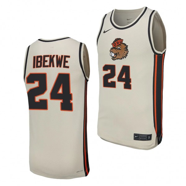 Oregon State Beavers KC Ibekwe College Basketball Replica uniform White #24 Jersey