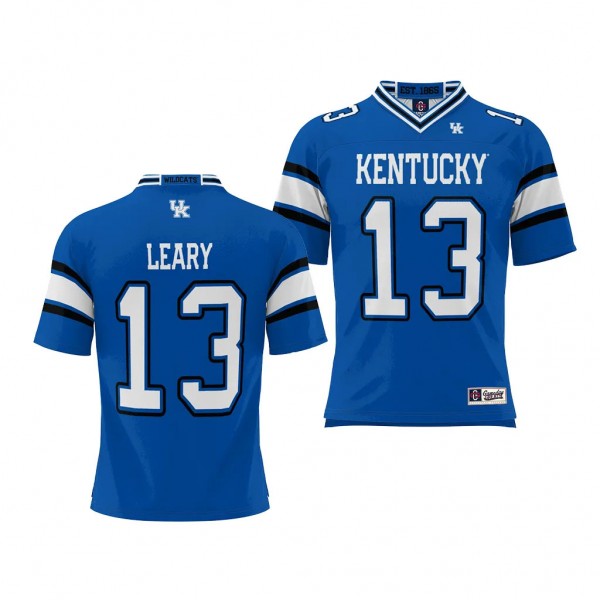 Kentucky Wildcats #13 Devin Leary NIL Player Royal Football Jersey Men's