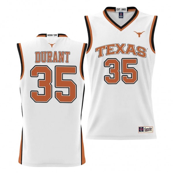 Texas Longhorns Kevin Durant White #35 NIL Basketb...