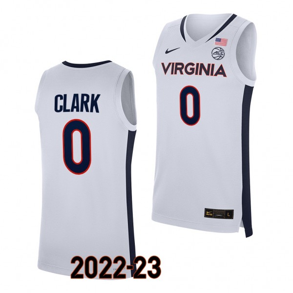 Virginia Cavaliers Kihei Clark White #0 Replica Je...