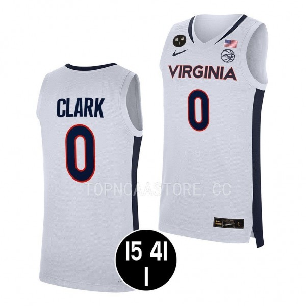 Kihei Clark Virginia Cavaliers #0 White UVA Strong...