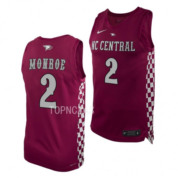NC Central Eagles Kris Monroe Maroon #2 Replica Jersey 2022-23 College Basketball